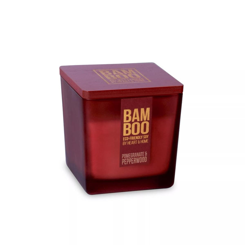 Bamboo Pomegranate & Pepperwood Soy Candle - 40 Hours of Cozy, Crackling Bliss