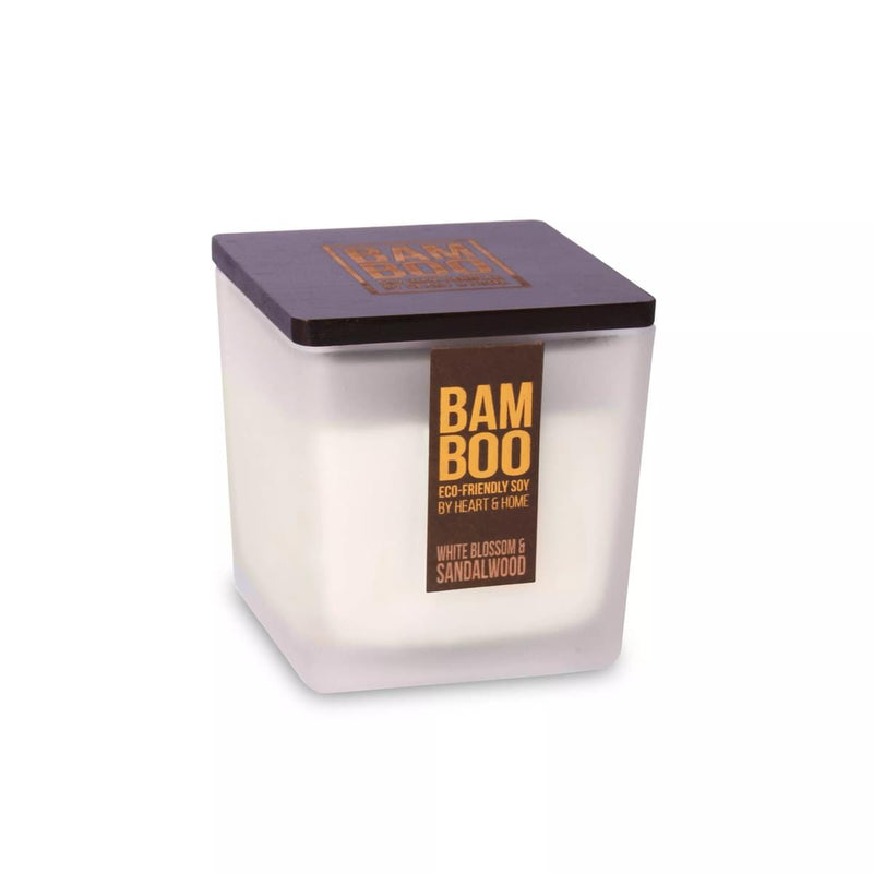 Serenity in Bloom: Bamboo Blossom & Sandalwood Luxury Soy Candle, 40-Hour Burn