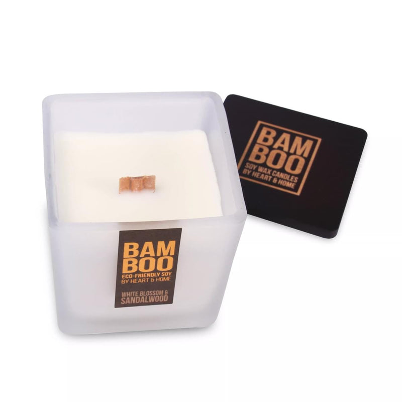 Serenity in Bloom: Bamboo Blossom & Sandalwood Luxury Soy Candle, 40-Hour Burn