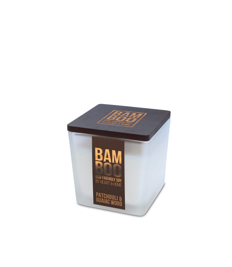 Bamboo & Patchouli Crackling Soy Candle - 20-Hour Burn, Eco-Friendly Luxe