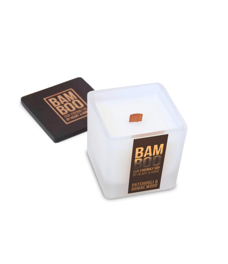 Bamboo & Patchouli Crackling Soy Candle - 20-Hour Burn, Eco-Friendly Luxe
