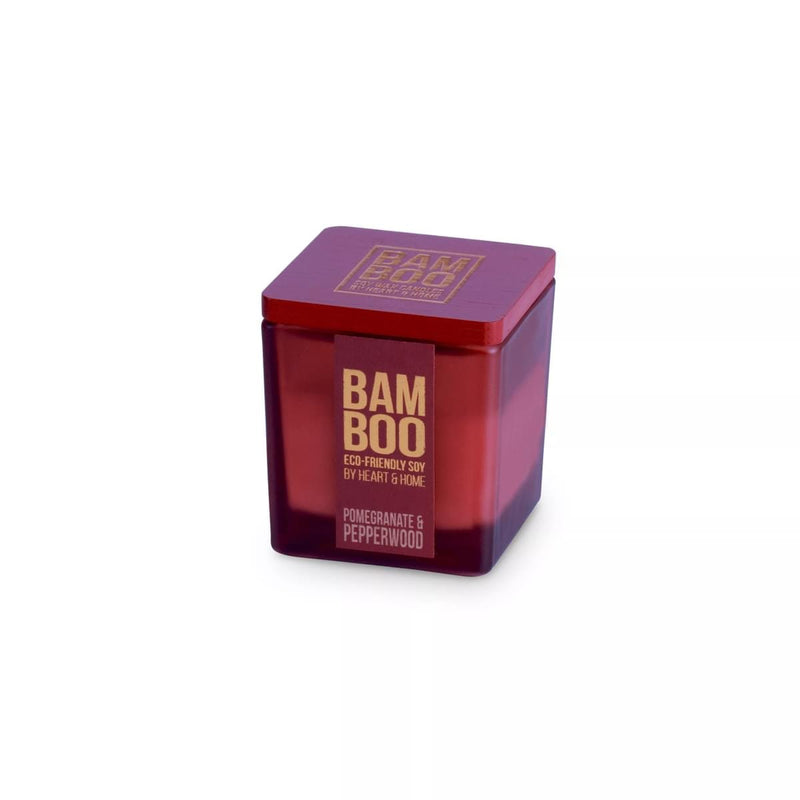 Bamboo Pomegranate & Pepperwood Small Soy Candle - 20hr Crackling Wick Bliss
