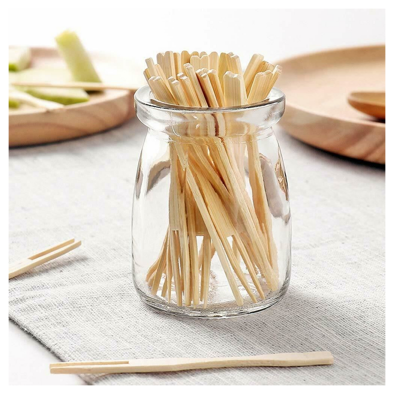 Eco-Friendly Bamboo Skewer Forks - 50 Pack for Kids & Party Treats!