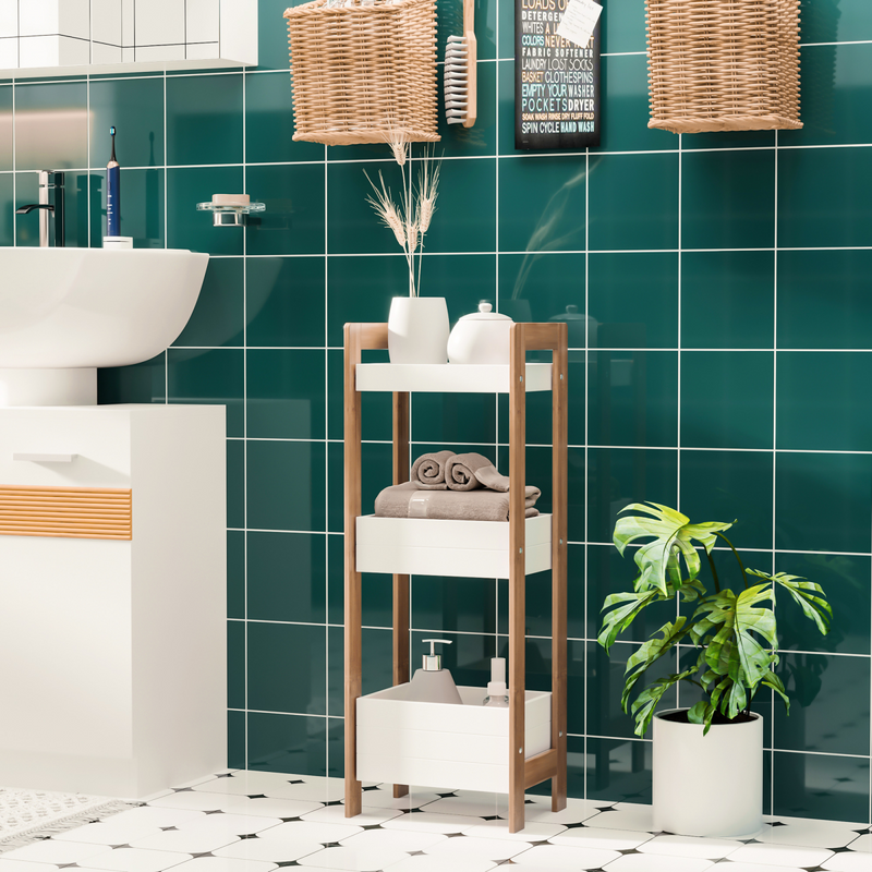 Natural Bamboo 3-Tier Shelves - Stylish Storage for Any Room!