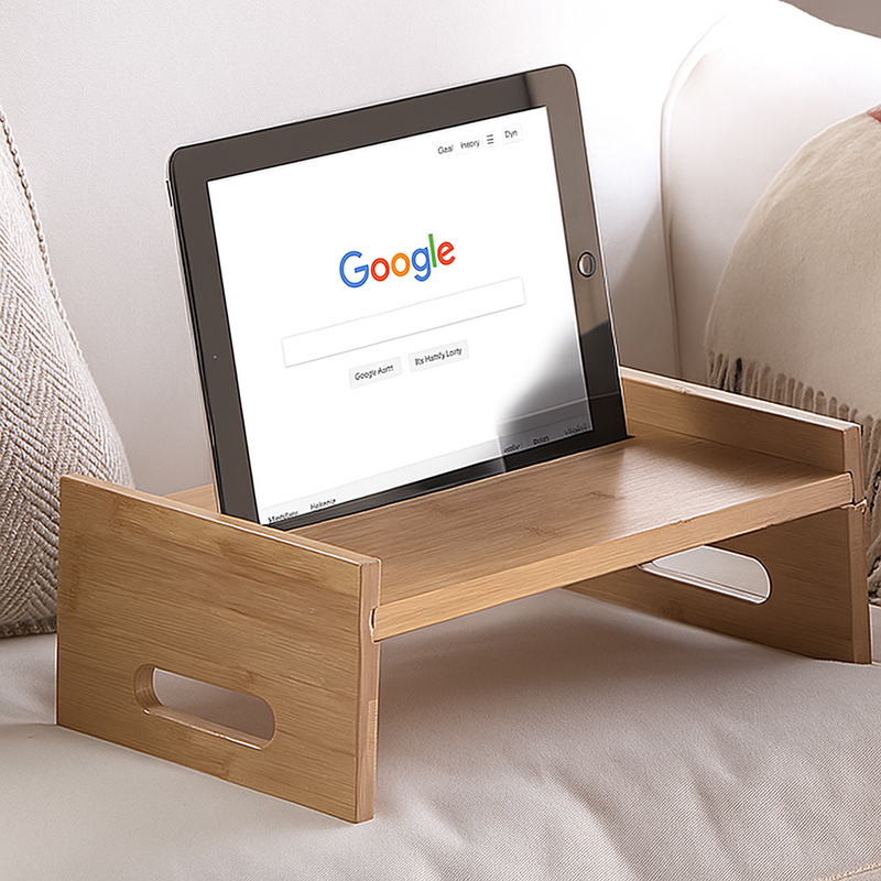 Eco-Friendly Bamboo Tablet Tray: Snack & Stream in Style!