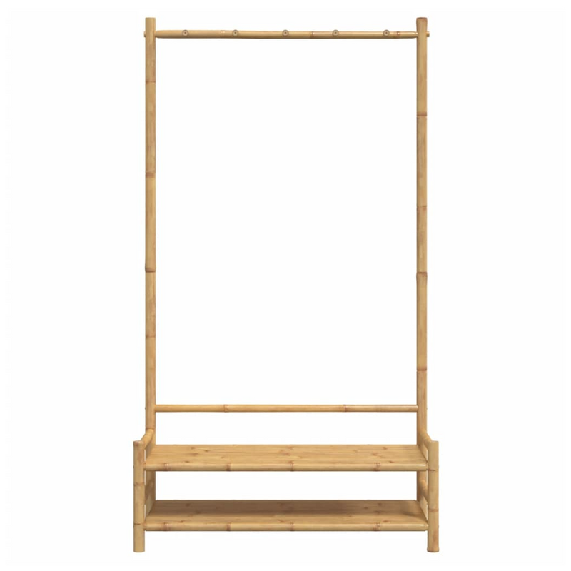 vidaXL Bamboo Clothes Rack with Shelves - Stylish Storage Solution!