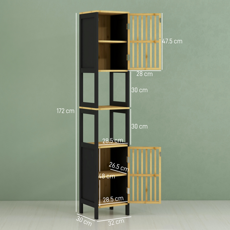 Stylish Bamboo Bathroom Cabinet with Adjustable Shelves for Ultimate Storage