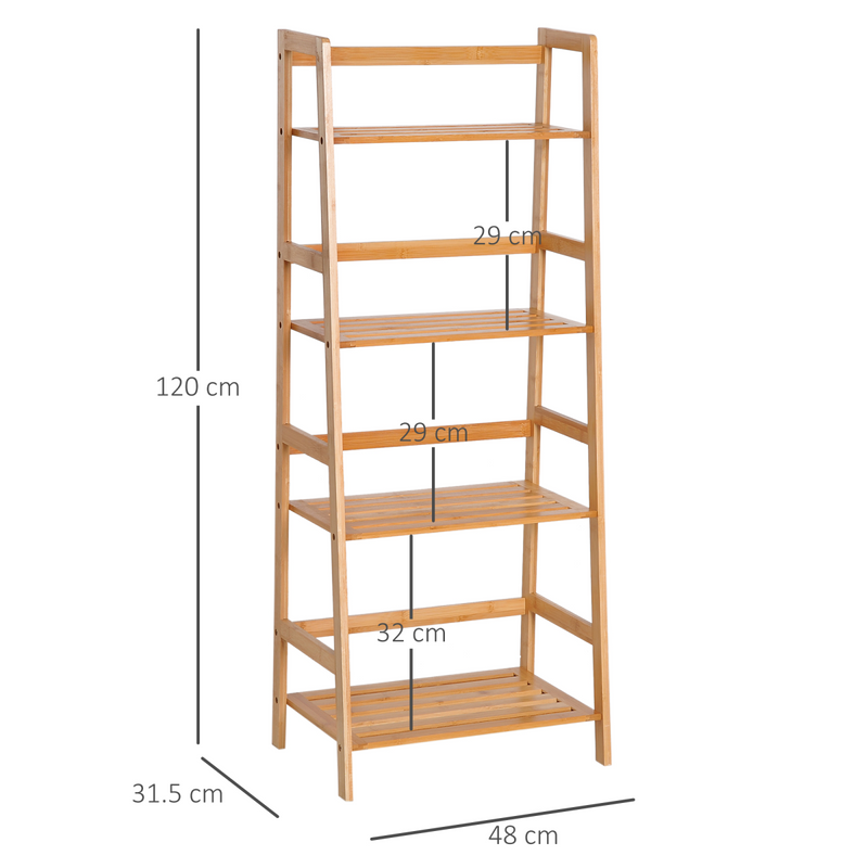 Eco-Chic 4-Tier Bamboo Bookshelf: Stylish Storage for Any Room!