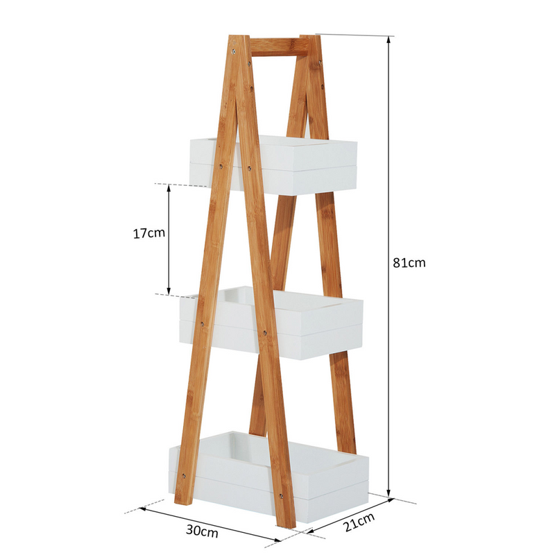 Elegant 3-Tier Bamboo A-Shape Rack for Stylish Bathroom & Home Storage