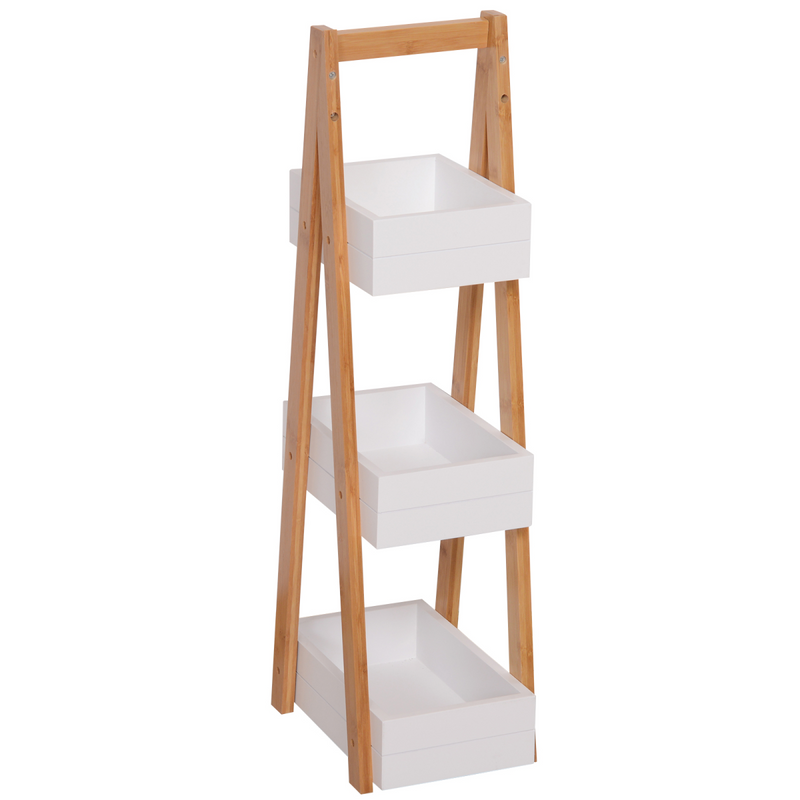 Elegant 3-Tier Bamboo A-Shape Rack for Stylish Bathroom & Home Storage