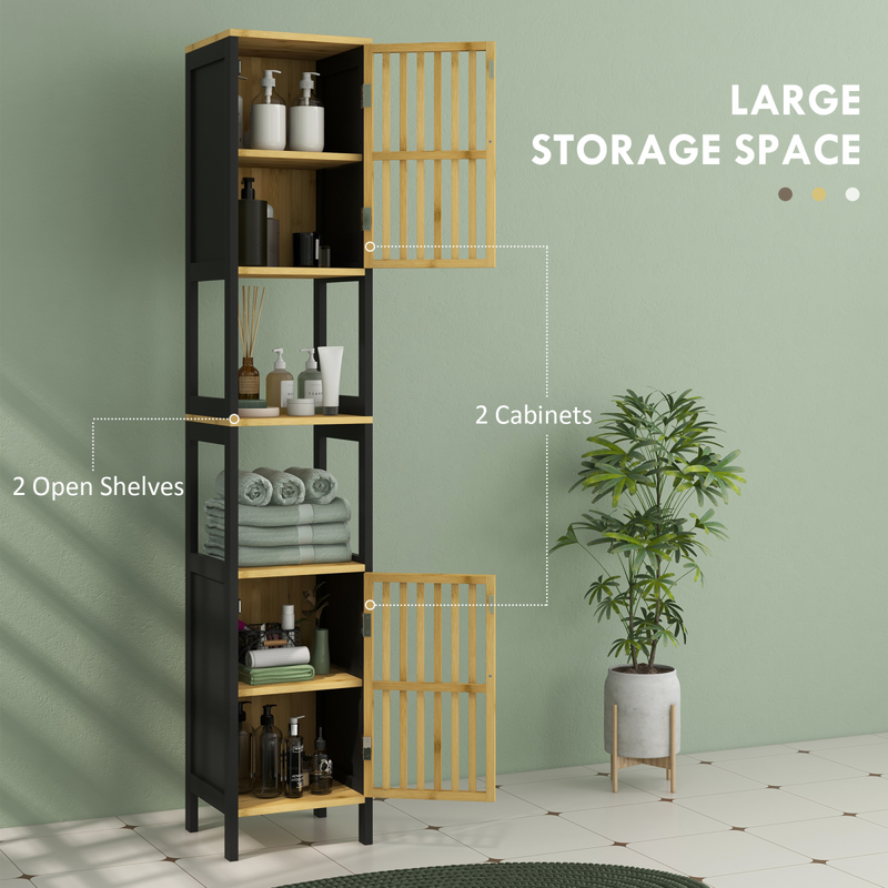 Stylish Bamboo Bathroom Cabinet with Adjustable Shelves for Ultimate Storage