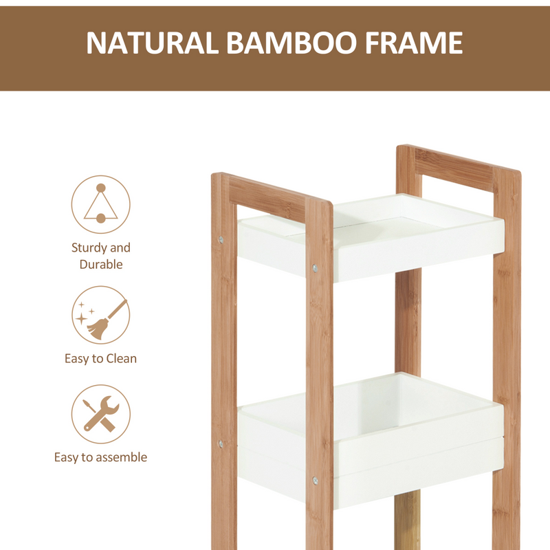 Natural Bamboo 3-Tier Shelves - Stylish Storage for Any Room!