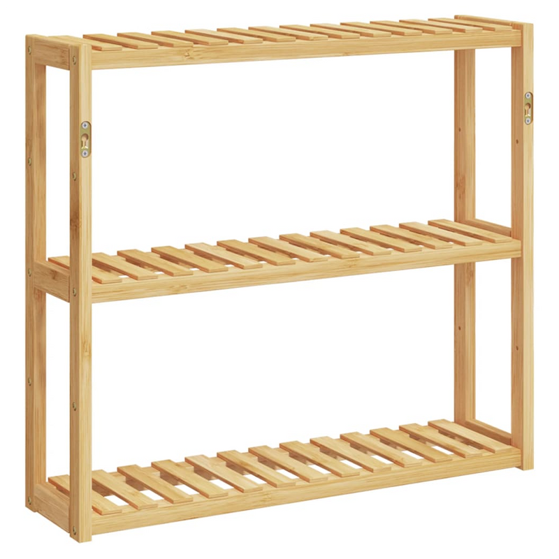 vidaXL Bamboo 3-Tier Wall-Mounted Bathroom Shelf - Stylish & Space-Saving Storage