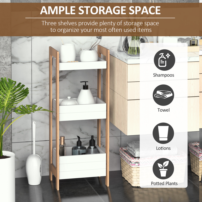 Natural Bamboo 3-Tier Shelves - Stylish Storage for Any Room!