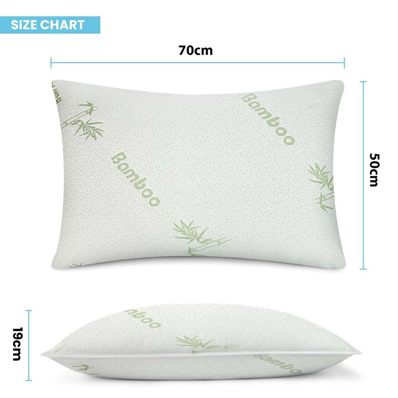 Ultimate Comfort: Eco-Friendly Bamboo Memory Foam Pillow Duo - Cushioned Bliss!