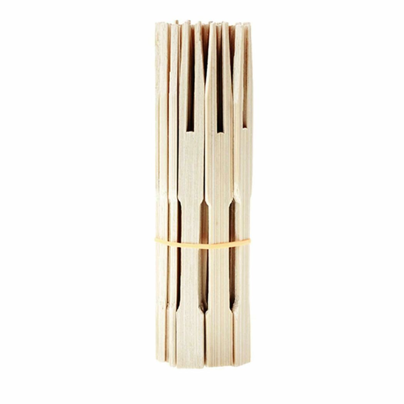 Eco-Friendly Bamboo Skewer Forks - 50 Pack for Kids & Party Treats!