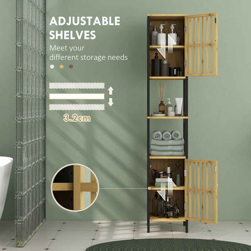 Stylish Bamboo Bathroom Cabinet with Adjustable Shelves for Ultimate Storage