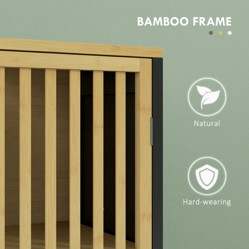 Chic Bamboo Under Sink Cabinet with Adjustable Shelf & Retro Charm