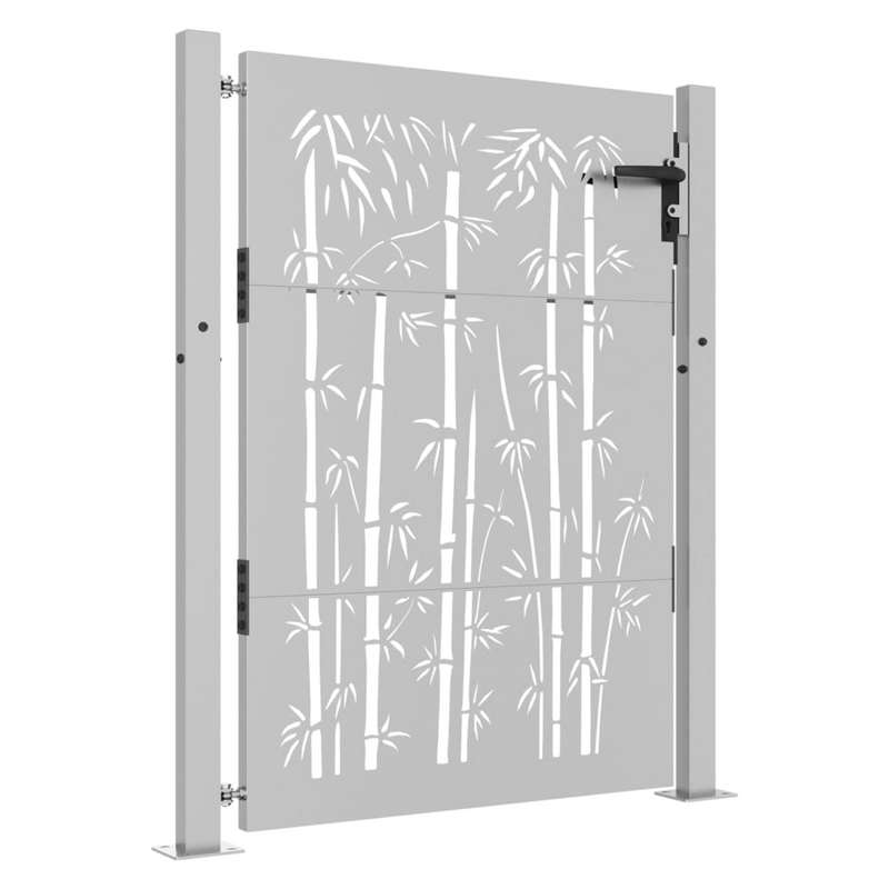 vidaXL Corten Steel Bamboo Garden Gate - 105x130 cm Rustic Elegance