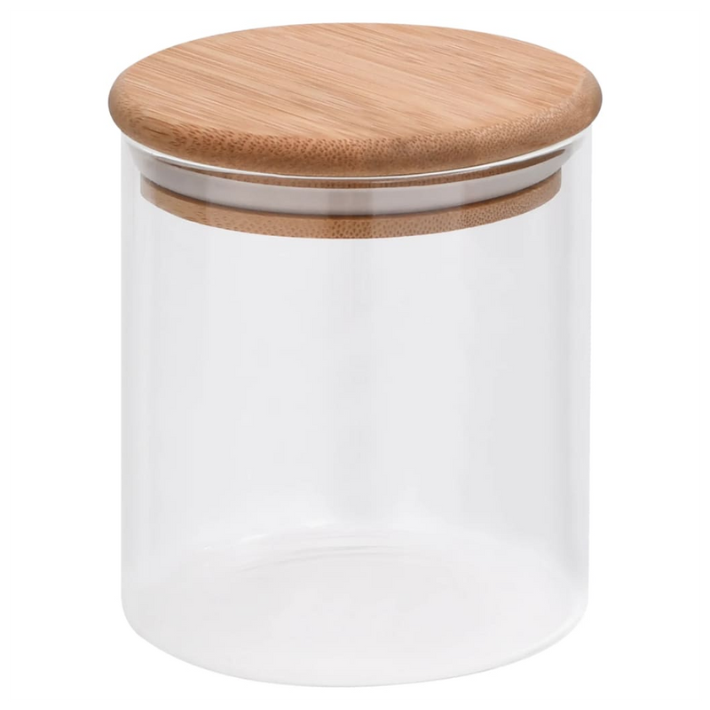 vidaXL 10-Piece Glass Storage Jar Set with Eco-Friendly Bamboo Lids