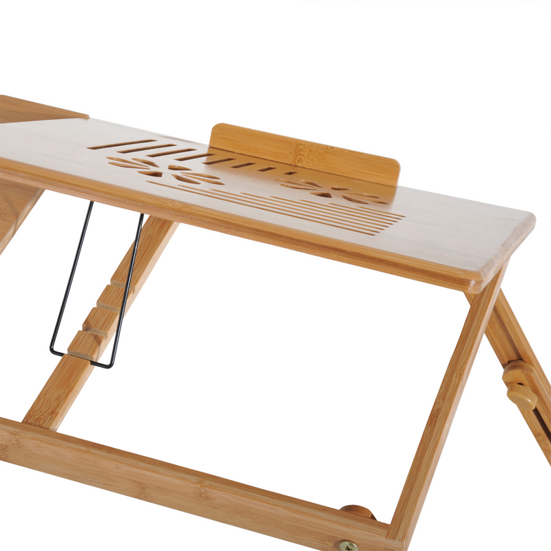 Adjustable Bamboo Laptop Desk Tray: Comfort Meets Style for Bed & Sofa