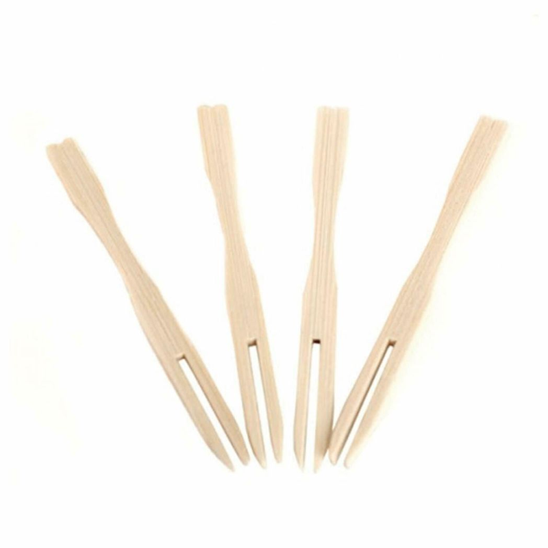 Eco-Friendly Bamboo Skewer Forks - 50 Pack for Kids & Party Treats!