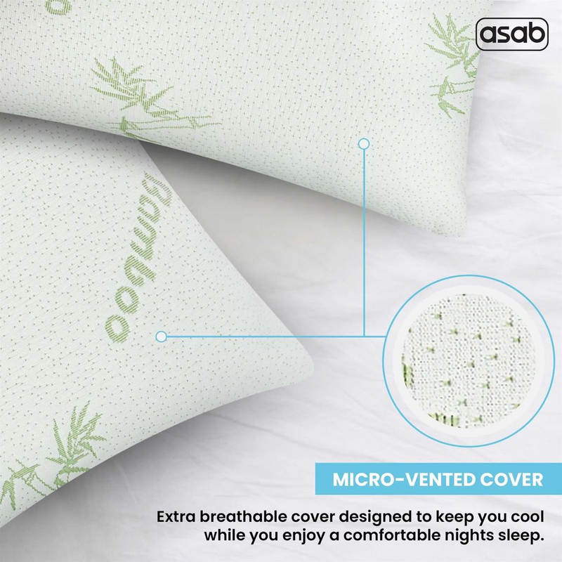 Ultimate Comfort: Eco-Friendly Bamboo Memory Foam Pillow Duo - Cushioned Bliss!