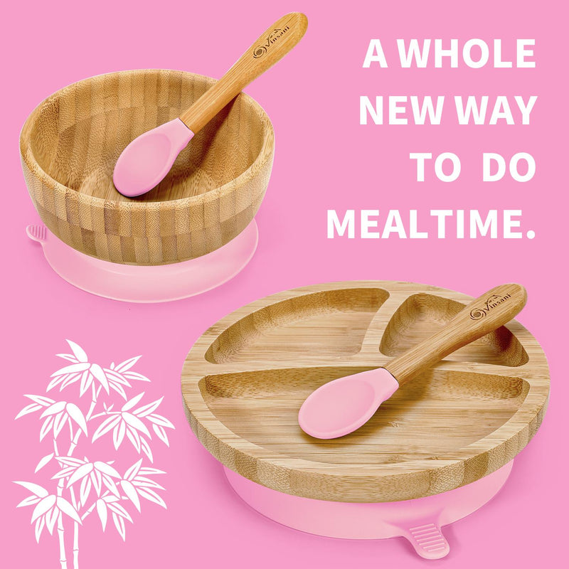 Bamboo Suction Bowl Set: All-Natural, Non-Slip, Easy-Clean & Safe for Kids - Bamboo Craze