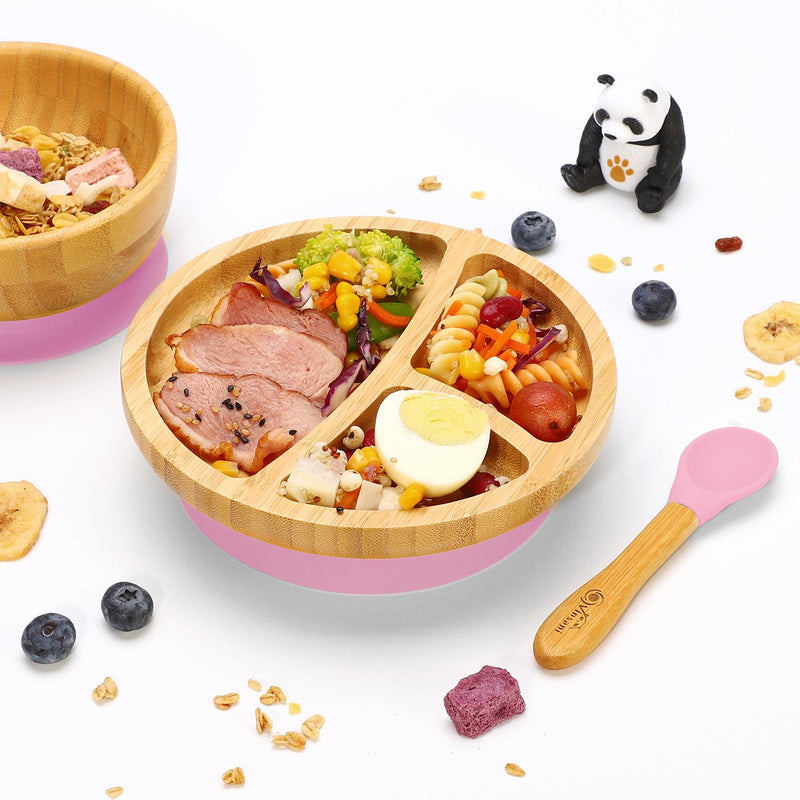 Bamboo Suction Bowl Set: All-Natural, Non-Slip, Easy-Clean & Safe for Kids - Bamboo Craze