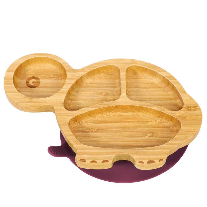 Eco-Friendly Bamboo Turtle Plate & Bowl Set with Suction Spoons for Kids - Bamboo Craze