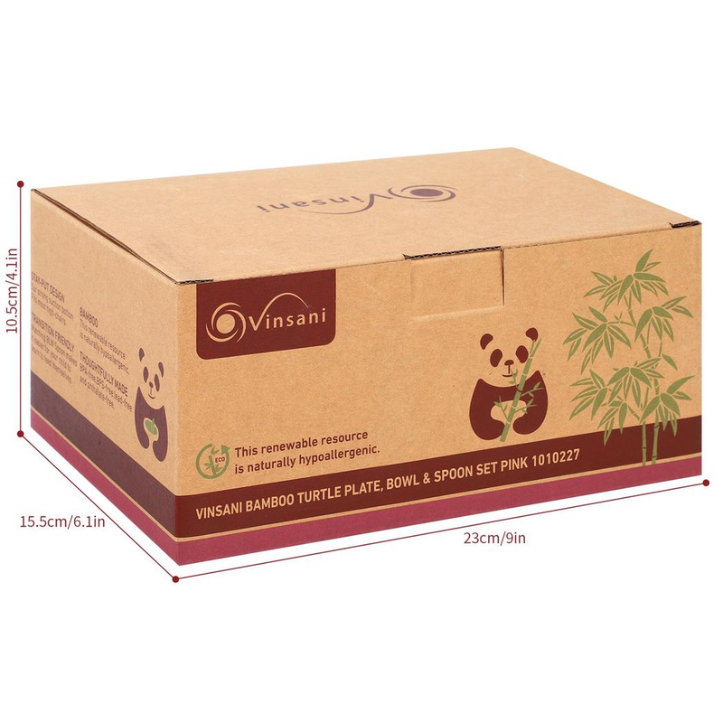 Eco-Friendly Bamboo Turtle Plate & Bowl Set with Suction Spoons for Kids - Bamboo Craze