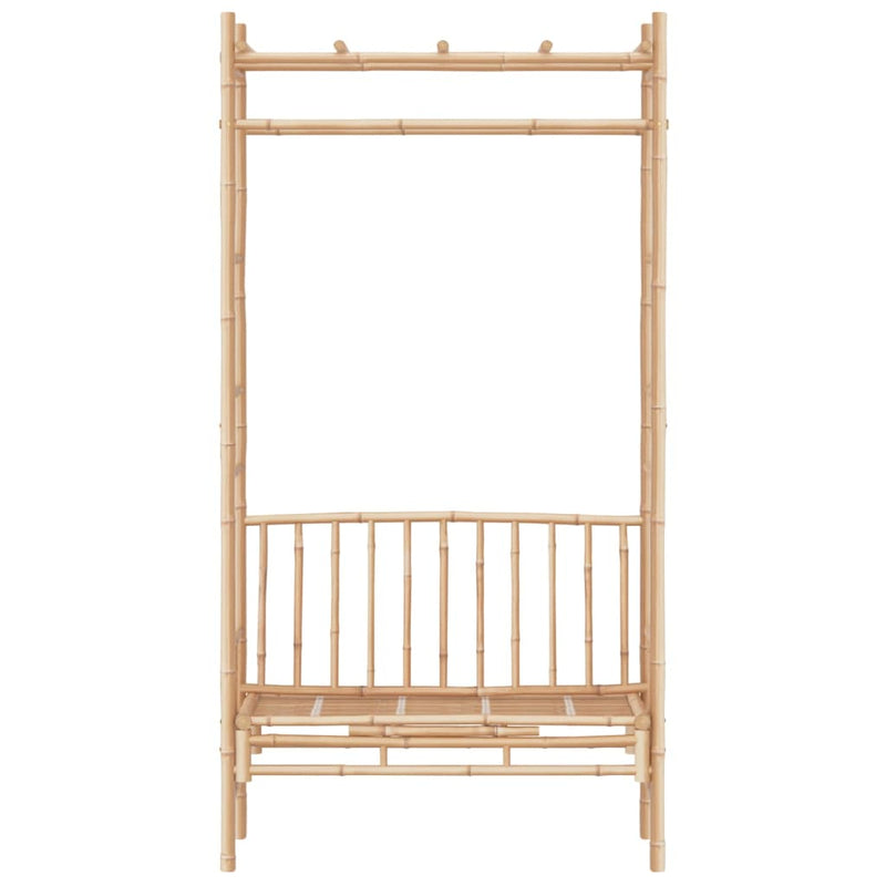 Elegant Bamboo Garden Bench with Pergola - Stylish Outdoor Relaxation
