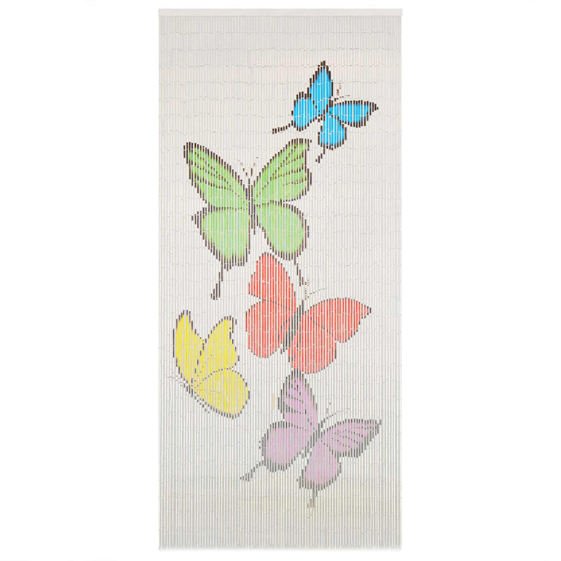 vidaXL Multicolour Bamboo Insect Door Curtain 90x200 cm - Elegant & Quiet