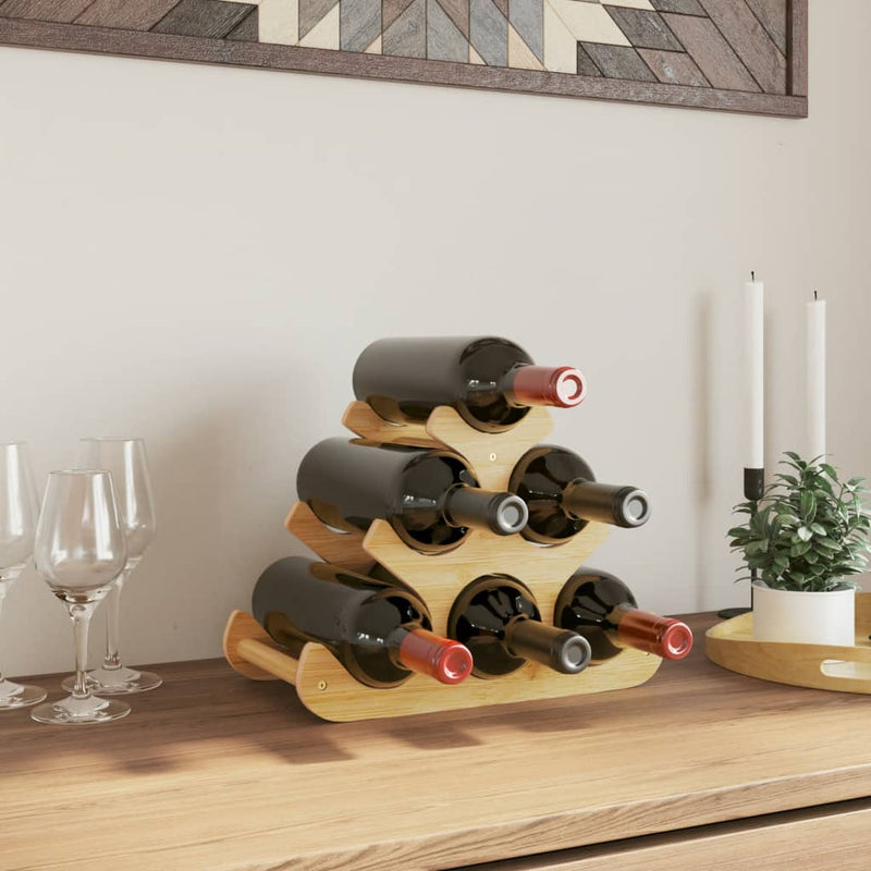 Elegant Bamboo Wine Rack for 6 Bottles – Stylish & Space-Saving Design