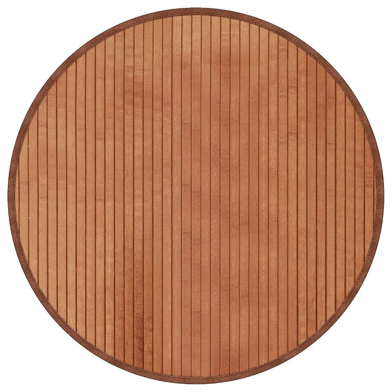 vidaXL 60 cm Round Bamboo Rug - Elegant Brown Decor for Any Space