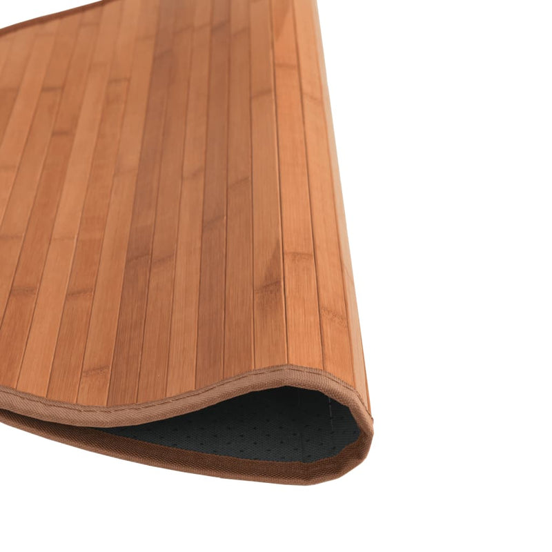 vidaXL 60 cm Round Bamboo Rug - Elegant Brown Decor for Any Space