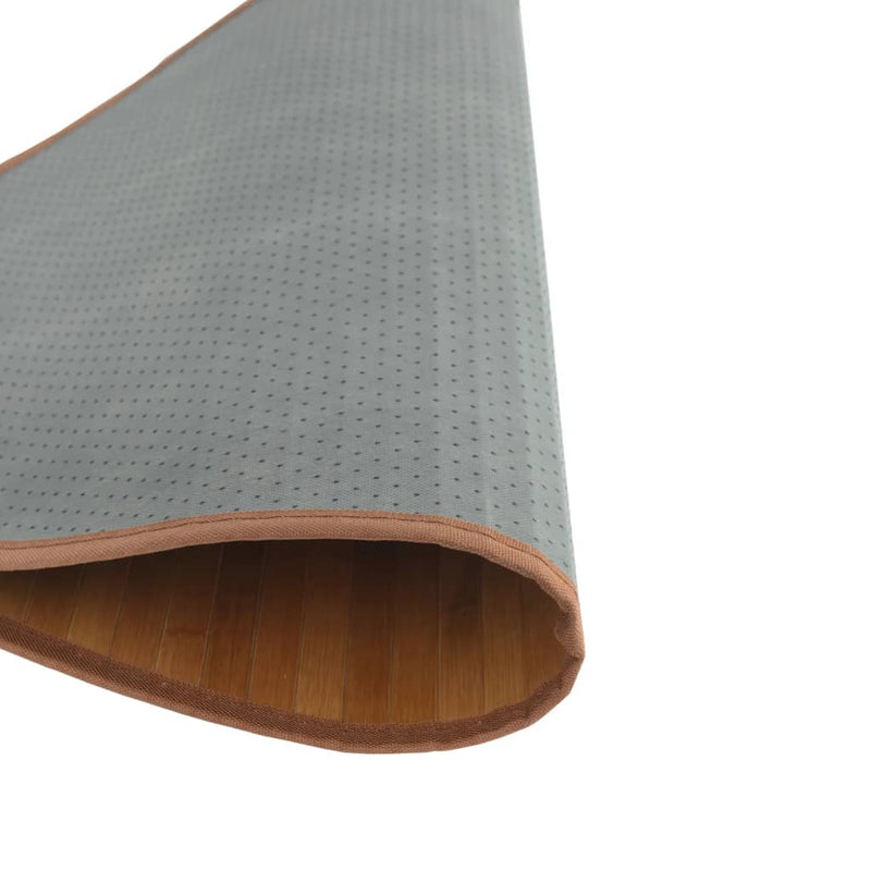 vidaXL 60 cm Round Bamboo Rug - Elegant Brown Decor for Any Space