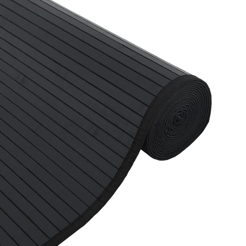 vidaXL Elegant Black Bamboo Rectangular Rug - 60x300 cm for Chic Spaces