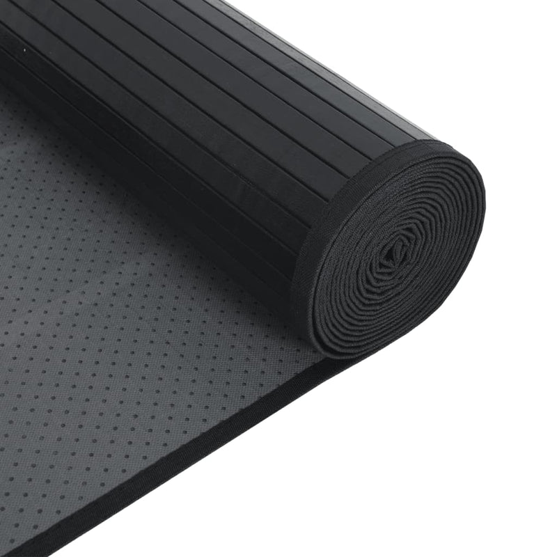 vidaXL Elegant Black Bamboo Rectangular Rug - 60x300 cm for Chic Spaces