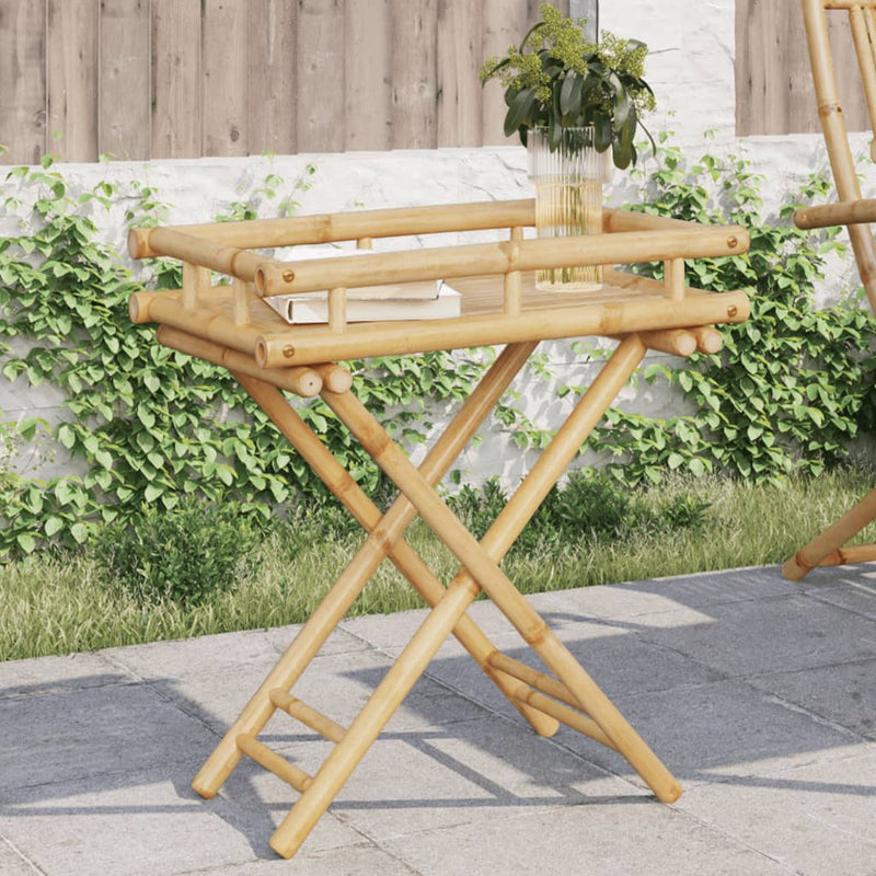 vidaXL Bamboo Folding Tray Table - Stylish & Versatile Collapsible Design
