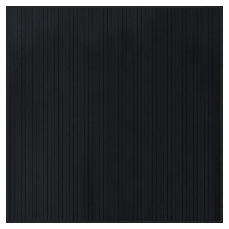 vidaXL Elegant Black Bamboo Square Rug - 100x100 cm, Perfect for Any Space