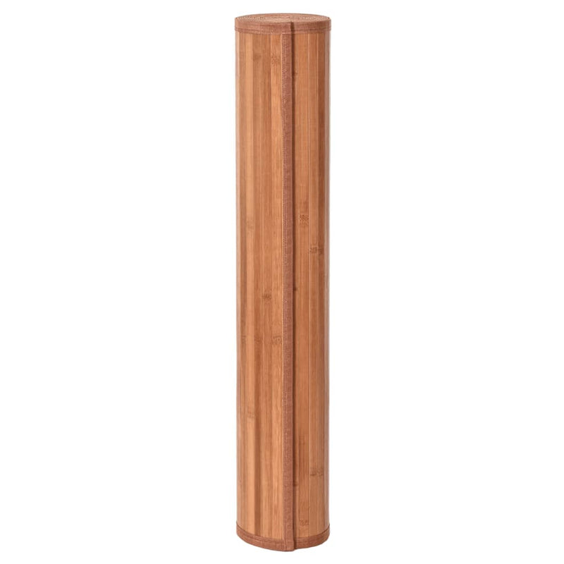 vidaXL Bamboo Square Rug - Elegant Brown 100x100 cm for Your Stylish Space