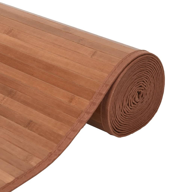 vidaXL Bamboo Square Rug - Elegant Brown 100x100 cm for Your Stylish Space