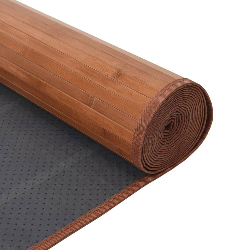 vidaXL Bamboo Square Rug - Elegant Brown 100x100 cm for Your Stylish Space