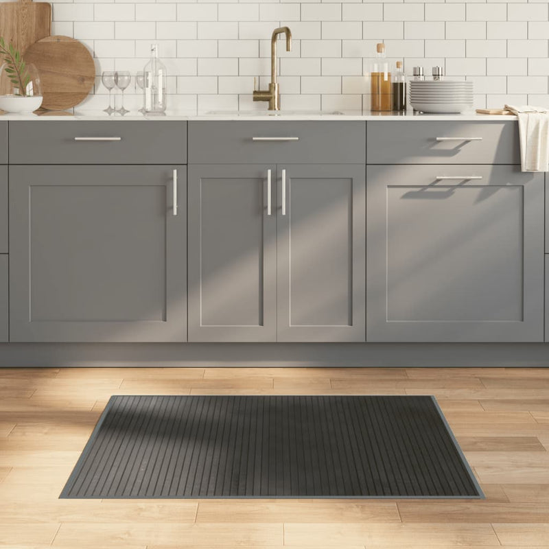 vidaXL Rectangular Grey Bamboo Rug - Chic 70x100 cm Home Accent