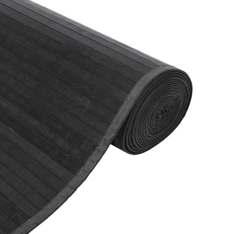 vidaXL Rectangular Grey Bamboo Rug - Chic 70x100 cm Home Accent