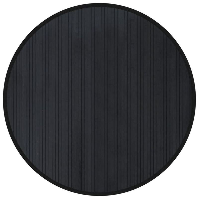 vidaXL 100cm Round Black Bamboo Rug - Eco-Friendly Elegance for Your Space