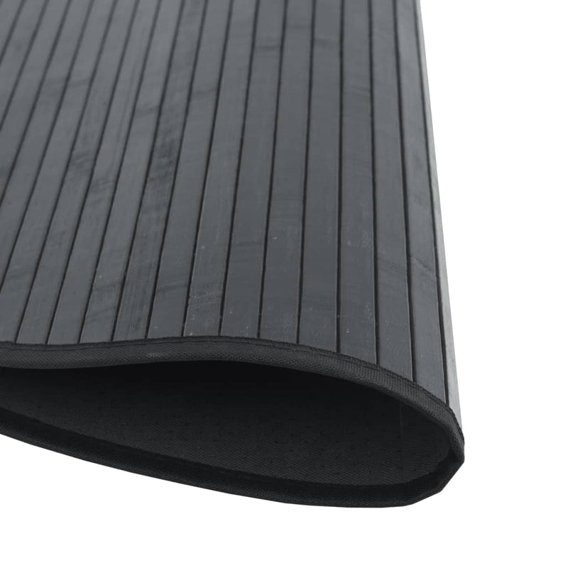 vidaXL 100cm Round Black Bamboo Rug - Eco-Friendly Elegance for Your Space