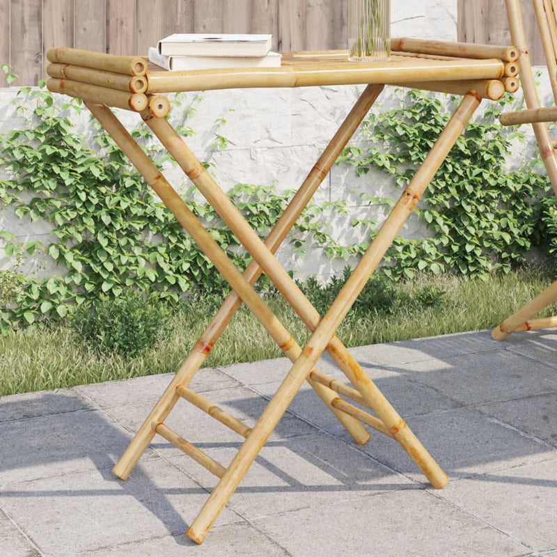 vidaXL Bamboo Folding Tray Table – Stylish & Space-Saving Elegance