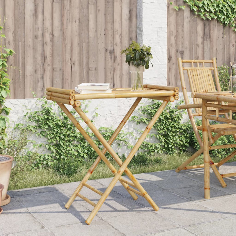 vidaXL Bamboo Folding Tray Table – Stylish & Space-Saving Elegance